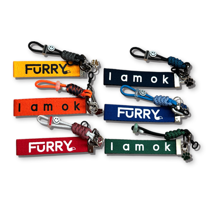 "I am ok, FURRY" Fabric Keychain/Lanyard Charm