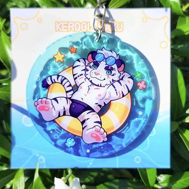 Ripple Acrylic Keychain (Light Blue)