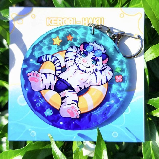 Ripple Acrylic Keychain (Deep Blue)