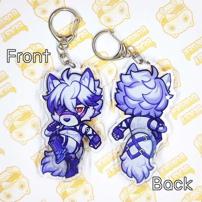 Stripped Wolfman Butler, Wiggle Tail Keychain