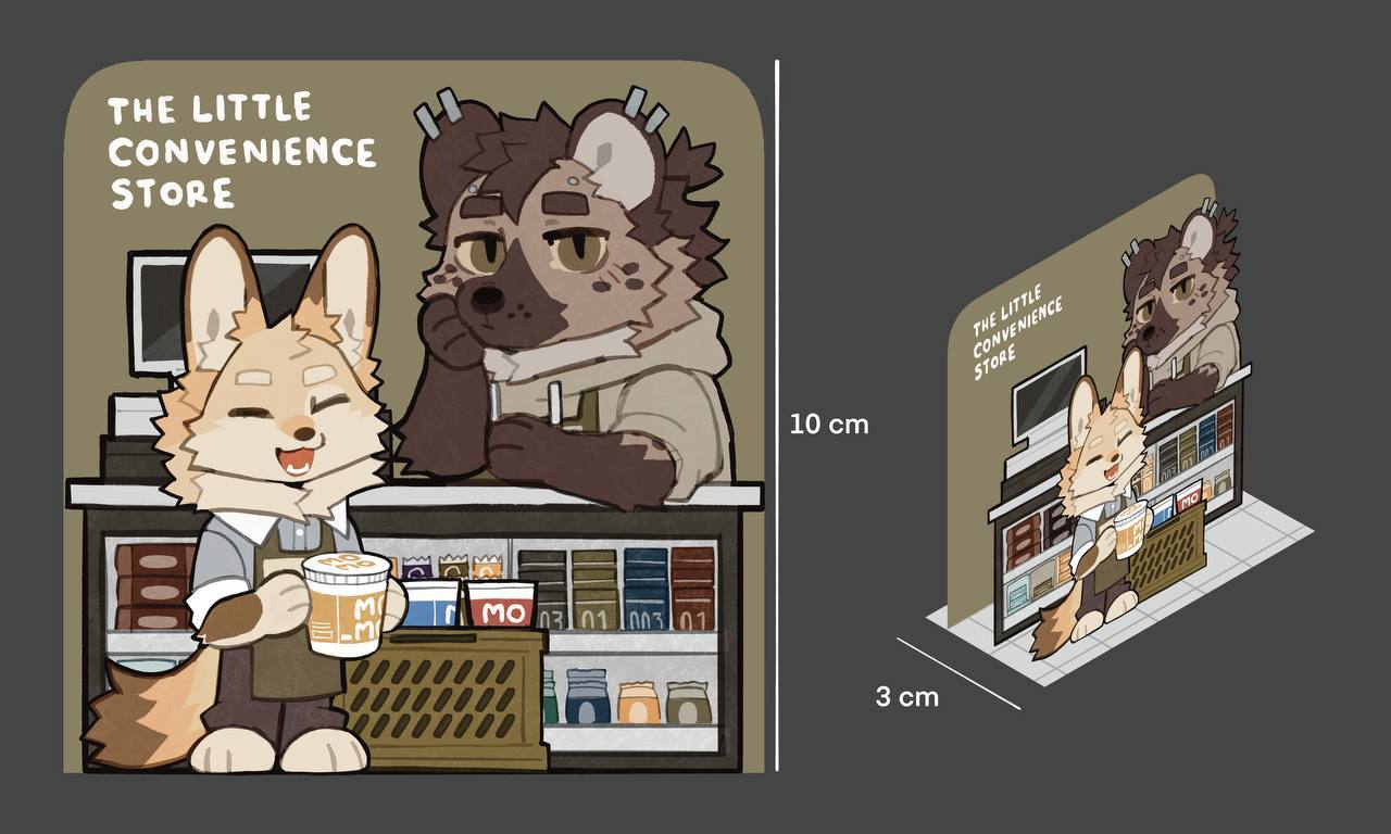 The Little Convenience Store Standee with 3 layers