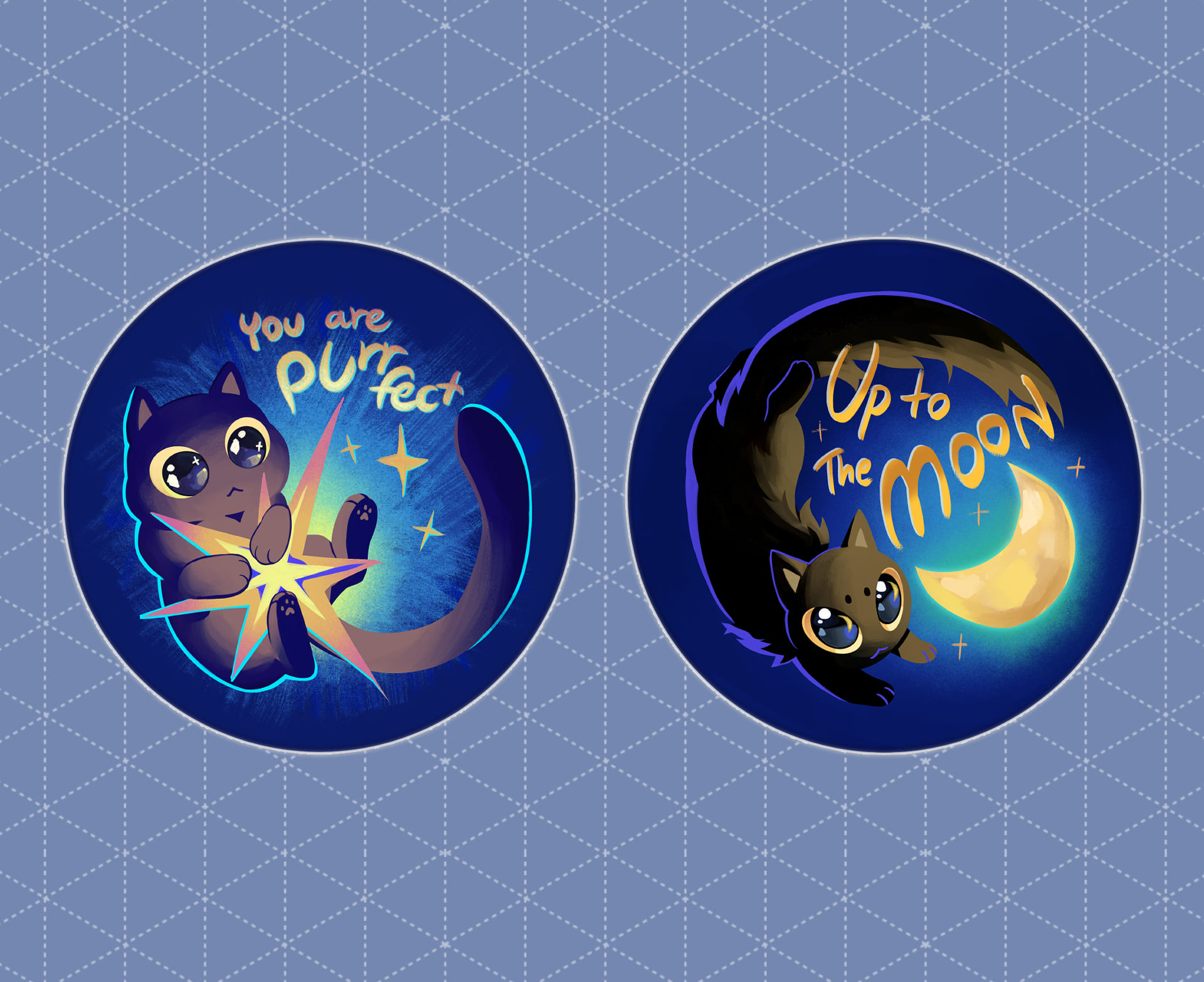 Moon the cat Pin
