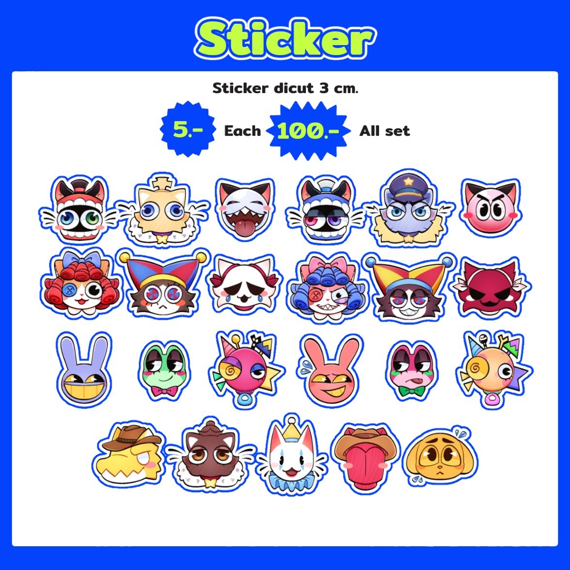 Sticker dicut 3 cm.