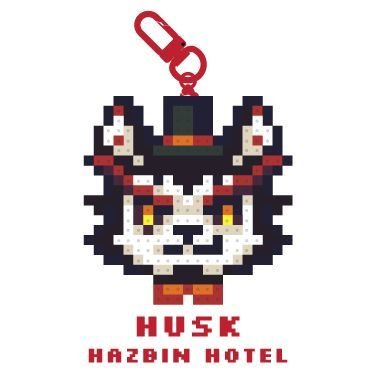 Pixel Bead Perler Keychain - Husk (Hazbin Hotel)