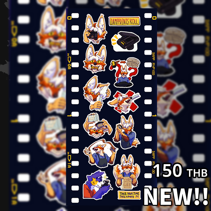 O1. Dampprints' Roll Sticker Sheet