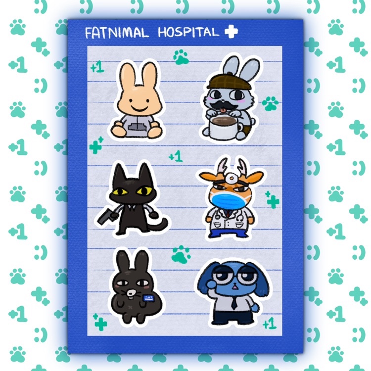 Fatnimal hospital sticker