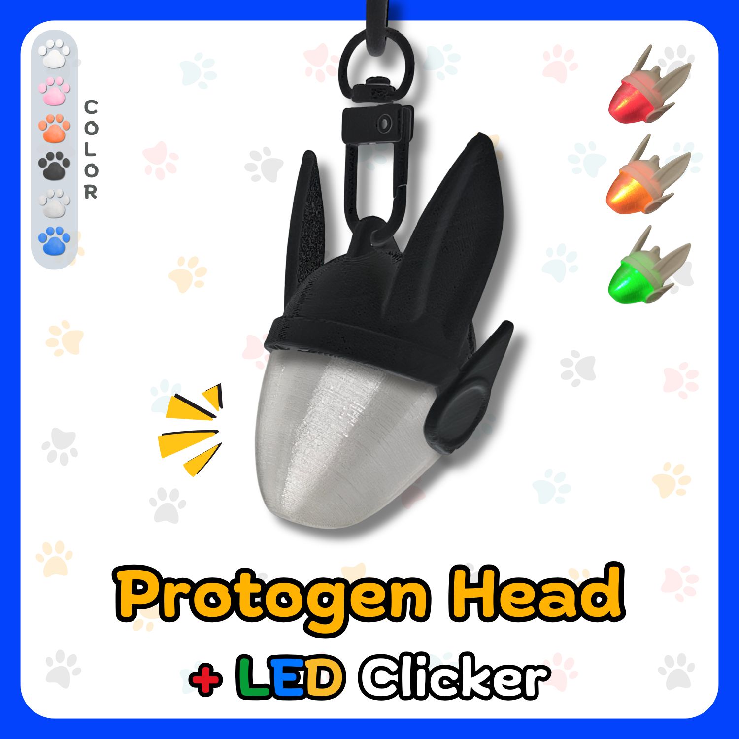 พวงกุญแจปุ่มกด รูปหัว Protogen